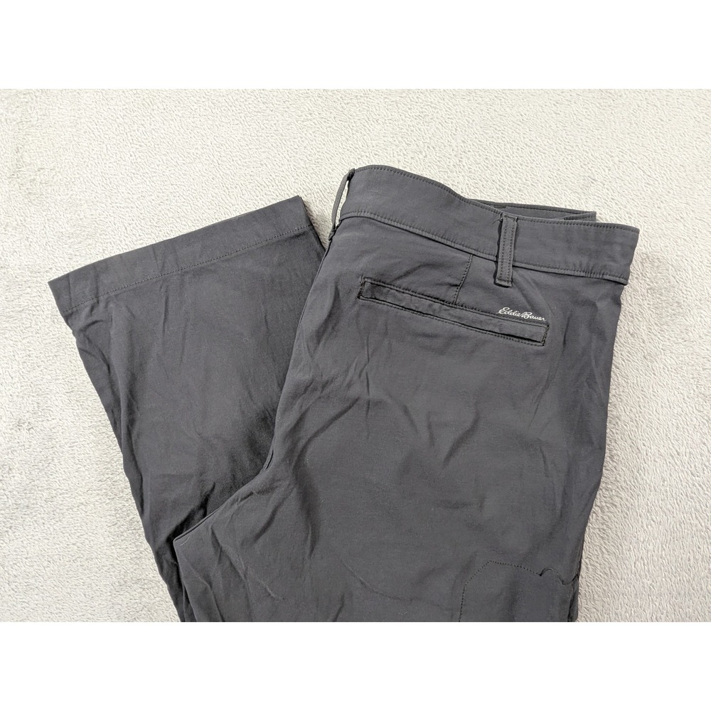Eddie Bauer Travex Men 38x30 Gray Nylon Spandex Hiking Travel Pants Straight Leg